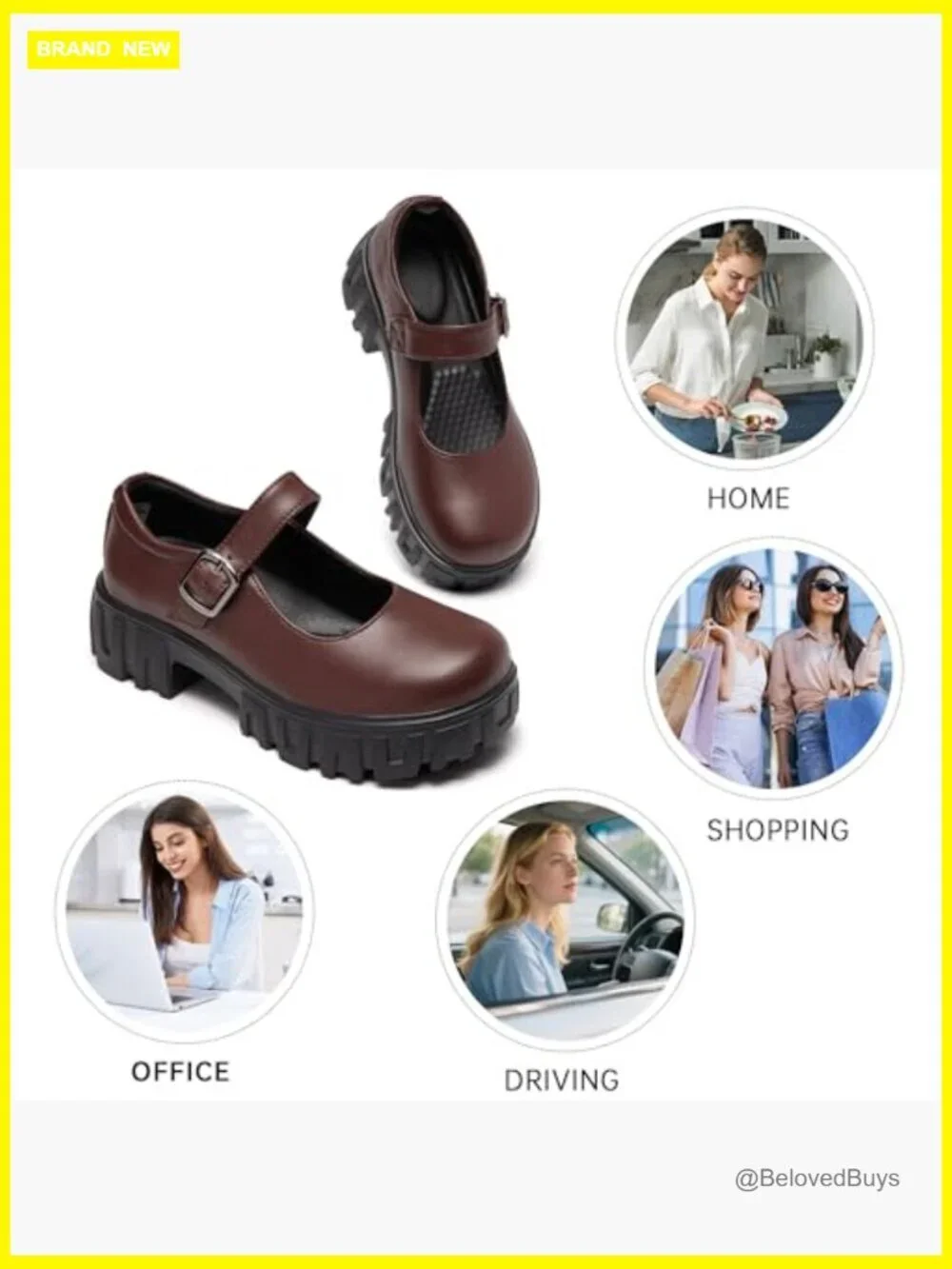 Chunky Platform Mary Janes Block Heel Ankle Strap Dress Shoes
